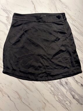 Dynamite Black Satin Mini Skirt XS